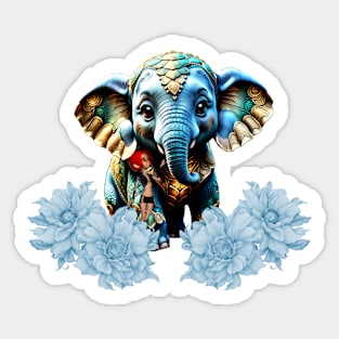 Cute little elephant with fairy Sticker